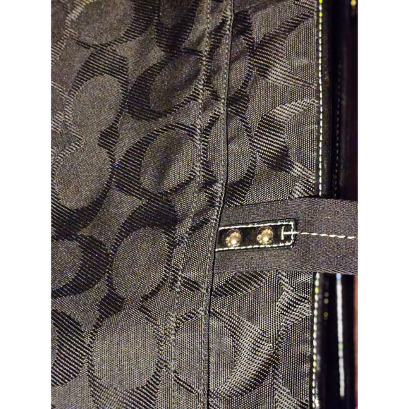 Women's Coach Black Signature Canvas Tote Bag One Size - Picture 12 of 16